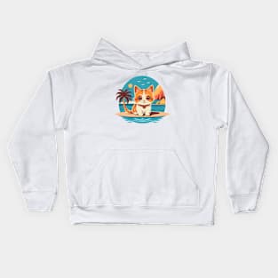 Cute Kitten On Vacation Kids Hoodie